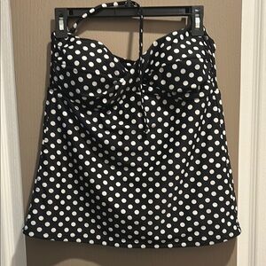 Black and White Polka Dot Halter Top